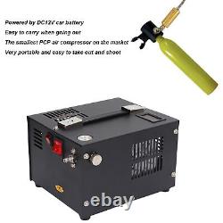 30MPA 12V/220V 4500PSI PCP Air Compressor Manual Stop for Rifle Airgun Paintball