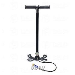 4 Stage 4500PSI PCP Air Tank Rifle Filling Stirrup Hand Pump High Pressure Gauge