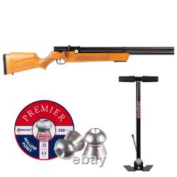 Air Venturi Avenger Regulated PCP Air Rifle Wood Stock. 22 Cal w Pump, Pellets