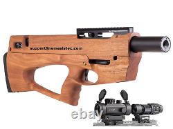 Ataman BP17 PCP Bullpup Air Rifle. 22 Cal Sapele Redwood Stock + Tactical Optics