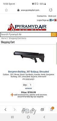 Benjamin Bulldog. 357 PCP Air Rifle Centerpoint scope 4-16x56 tripod strap case