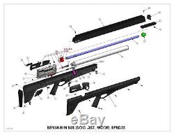 Benjamin Bulldog. 357 PCP Big Game Hunting Air Rifle, 800 fps, Black BPBD3S