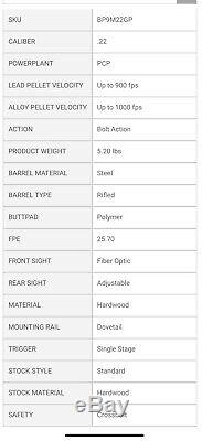 Benjamin Discovery PCP Rifle & Pump, Air or CO2. Dual Fuel. 0.22 cal