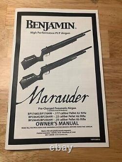 Benjamin Marauder BP2564S PCP Air Rifle. 25 Degassing tool 4 mags JSB pellets