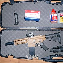 Crosman DPMSSBR Full Auto& Bushmaster Full Auto BB Air Rifles with Case&extras LOT