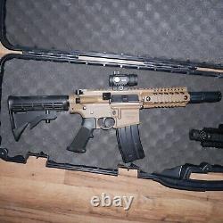 Crosman DPMSSBR Full Auto& Bushmaster Full Auto BB Air Rifles with Case&extras LOT