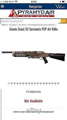 Evanix Giant X2 Semiauto Pcp 9mm Air Rifle