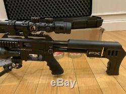 FX Impact PCP. 30 Caliber Air Gun Rifle Black with Case 2 Mags & 3 Tins Pellets
