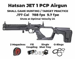 HATSAN Jet I Black. 177 cal PCP Air Pistol Converts to Air Rifle