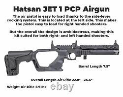 HATSAN Jet I Black. 177 cal PCP Air Pistol Converts to Air Rifle