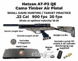 Hatsan AT-P2 QE Tact PCP Side Lever Air Pistol. 22 Cal Timber with Included Bundle