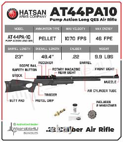 Hatsan AT44PA10 Pump Action Long QES PCP. 22 Caliber Air Rifle