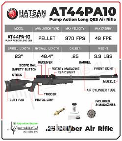 Hatsan AT44PA10 Pump Action Long QES PCP. 25 Caliber Air Rifle