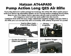 Hatsan AT44PA10 Pump Long QES. 25 Cal Air Rifle with Targets and Pellets Bundle