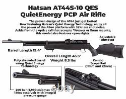 Hatsan AT44S-10 Long. 22cal Open Sight PCP Air Rifle, 1220fps HGAT44S10L-22QES