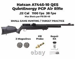 Hatsan AT44S-10 QE QuietEnergy with Open Sights. 22 cal PCP Air Rifle