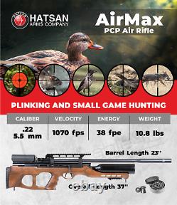 Hatsan AirMax. 22 Cal Hardwood Stock QuietEnergy QE PCP AirRifle