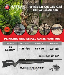 Hatsan BT65SB Quiet Energy QE. 25 Cal Bolt Action Air Rifle with Pellets Bundle