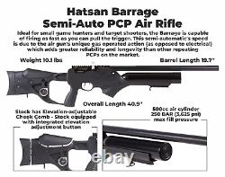 Hatsan Barrage. 22 Caliber PCP Air Rifle with Paper Targets and Pellets Bundle