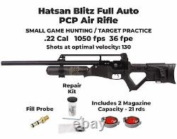 Hatsan Blitz Full Auto PCP. 22 Cal Air Rifle with Targets and Pellets Bundle
