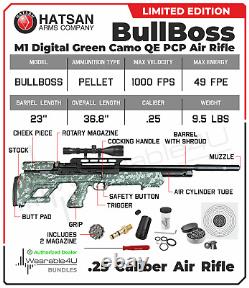 Hatsan BullBoss Limited Edition. 25 Cal PCP DG Air Rifle withTargets&Pellets&Scope