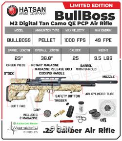 Hatsan BullBoss Limited Edition. 25 Cal PCP DT Air Rifle with Targets and Pellets