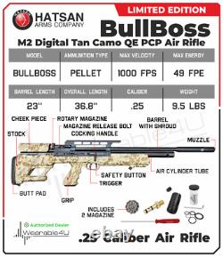 Hatsan BullBoss Limited Edition. 25Cal PCP Side Lever Digital Tan Camo Air Rifle