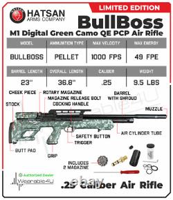 Hatsan BullBoss QE Limited Edition. 25 Cal 1000 FPS Side Lever PCP Air Rifle