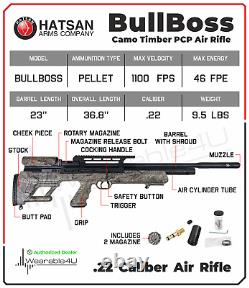 Hatsan BullBoss Timber QE. 22 Cal PCP Pre-charged Pneumatic Side-lever Air Rifle
