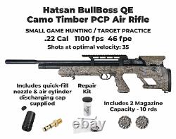 Hatsan BullBoss Timber QE. 22 Cal PCP Side-lever Air Rifle with included Bundle