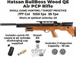 Hatsan BullBoss Wood PCP Air Rifle 177 Caliber QuietEnergy