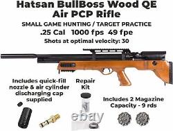 Hatsan BullBoss Wood PCP Air Rifle. 25 Caliber QuietEnergy