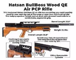 Hatsan BullBoss Wood QE. 25 Cal PCP Side Lever Air Rifle HGBullBoss-25W