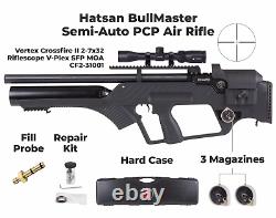 Hatsan BullMaster. 22 Cal PCP Air Rifle withScope and Pellets & Hard Case Bundle