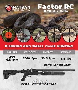 Hatsan Factor RC PCP. 177Cal Air Rifle withScope & Pellets & Case & Pump & Targets