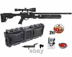 Hatsan Factor RC PCP. 22 Cal Air Rifle with Scope and Pellets and Hard Case Bundle