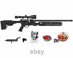Hatsan Factor RC PCP. 25 Cal Side Lever Air Rifle with Scope and Pellets Bundle