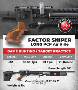 Hatsan Factor Sniper Long. 22Caliber PCP Side-Lever Air Rifle HGFactorSniper-L22