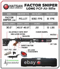 Hatsan Factor Sniper Long. 22Caliber PCP Side-Lever Air Rifle HGFactorSniper-L22