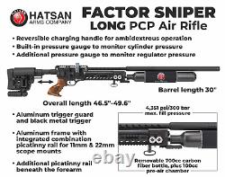 Hatsan Factor Sniper Long. 22Caliber PCP Side-Lever Air Rifle HGFactorSniper-L22