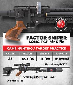 Hatsan Factor Sniper Long. 25Cal PCP Side-Lever Airrifle withPellets&Targets&Scope