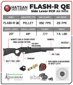 Hatsan Flash-R QE PCP Regulated. 177 Cal Air Rifle with Targets and Pellets