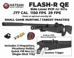 Hatsan Flash-R QE PCP Regulated. 177 Cal Air Rifle with Targets and Pellets