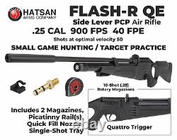 Hatsan Flash-R QE PCP Regulated. 25 Cal Air Rifle withTargets &Pellets &Scope&Case