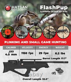 Hatsan FlashPup QE Air Rifle, PCP Pneumatic Air Gun with Pellets. 177.22.25