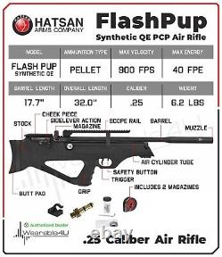 Hatsan FlashPup SYN QE. 25 Cal Pellet PCP Side Lever Air Rifle HGFlashPup25S