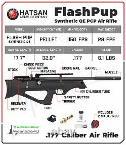 Hatsan FlashPup Synthetic QE QuietEnergy PCP. 177 Caliber Air Rifle