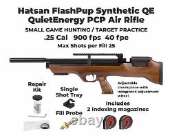 Hatsan FlashPupQE. 25 Cal PCP Air Rifle with Paper Targets and Pellets Bundle