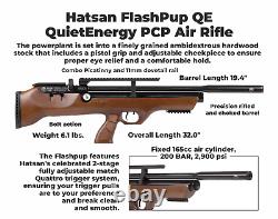 Hatsan FlashPupQE PCP. 177 Cal Air Rifle with Paper Targets and Pellets Bundle