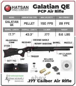 Hatsan Galatian QE. 177 Cal Air Rifle Bundle pcp pellet gun adjustable stock
